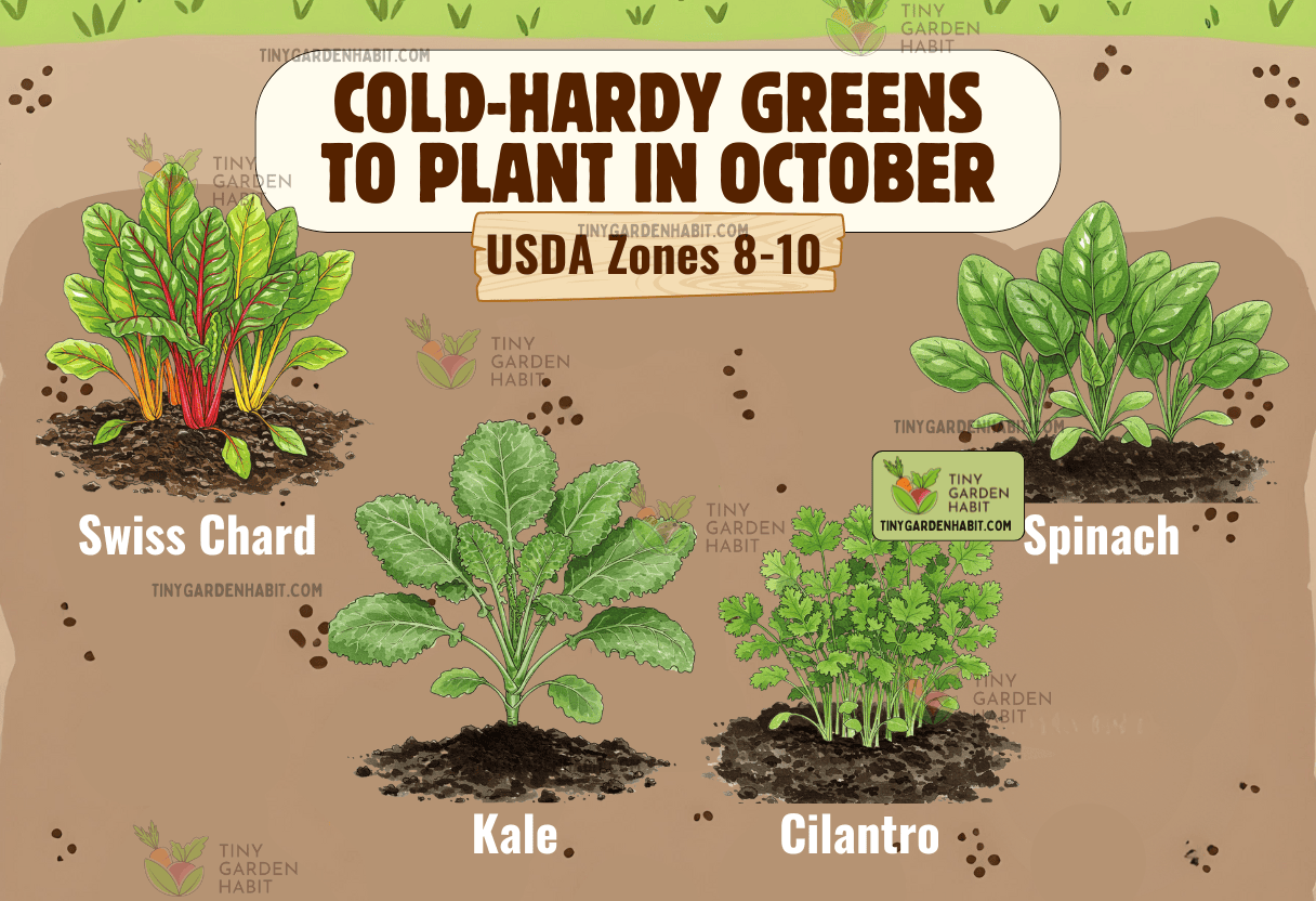Cold Hardy Greens Plant October Zones 8 to 10