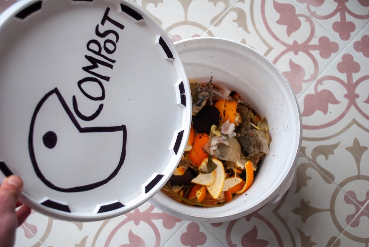 Composting used tea bag