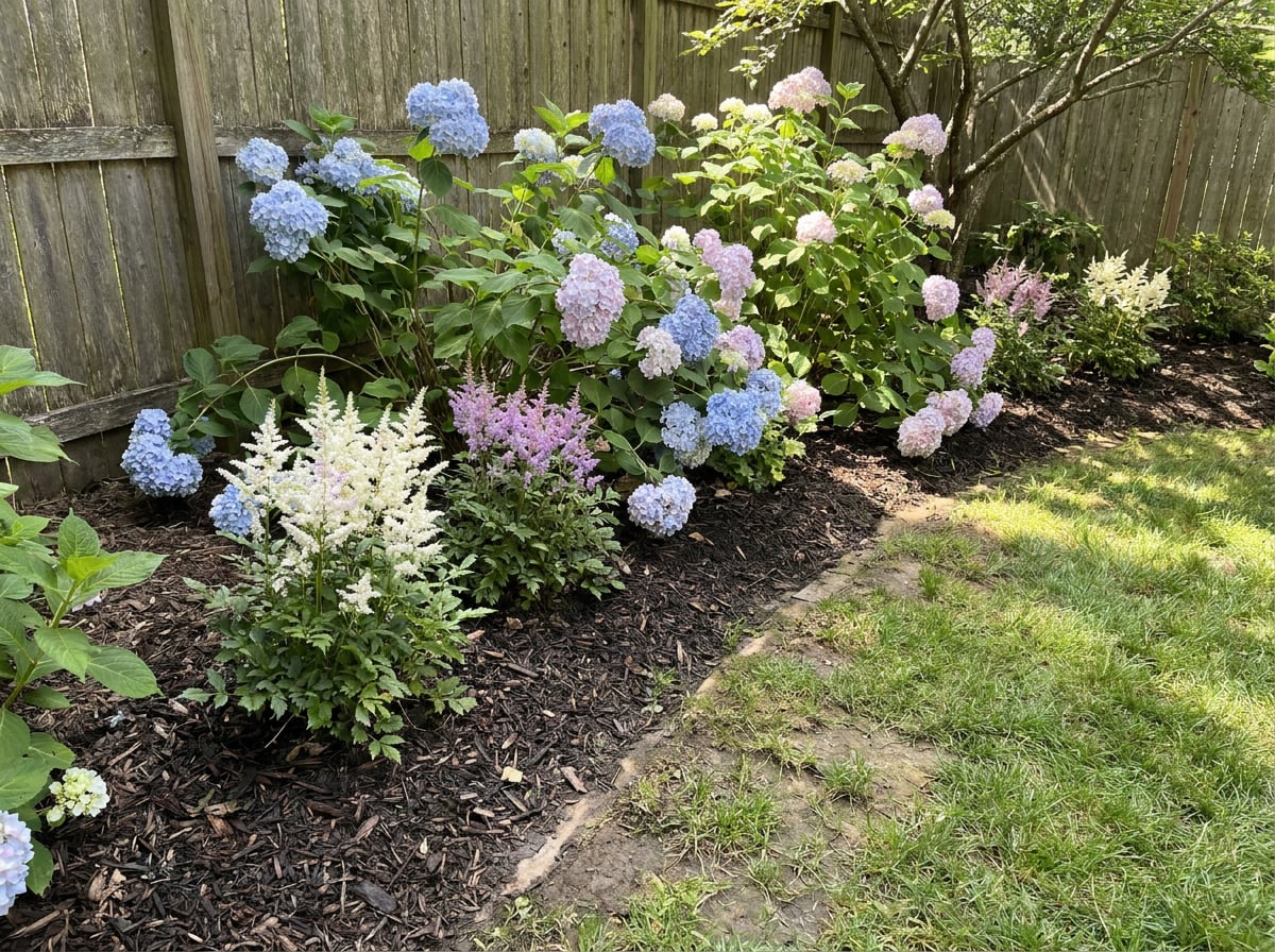 Astilbe + Bigleaf Hydrangeas