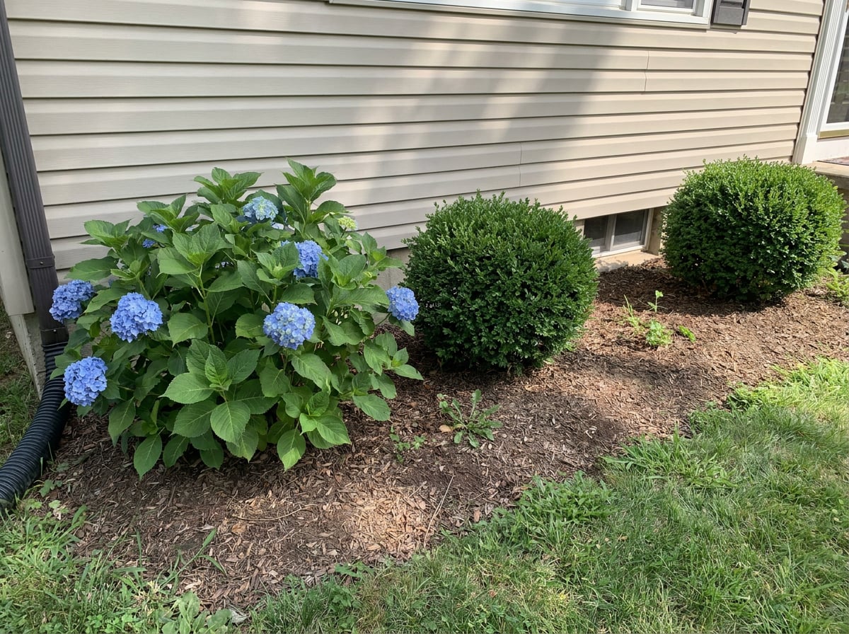 Boxwoods + Bigleaf Hydrangeas