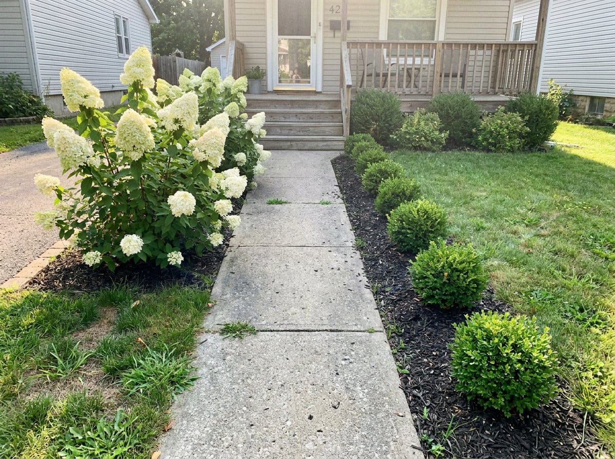 Dwarf Boxwoods + Panicle Hydrangeas