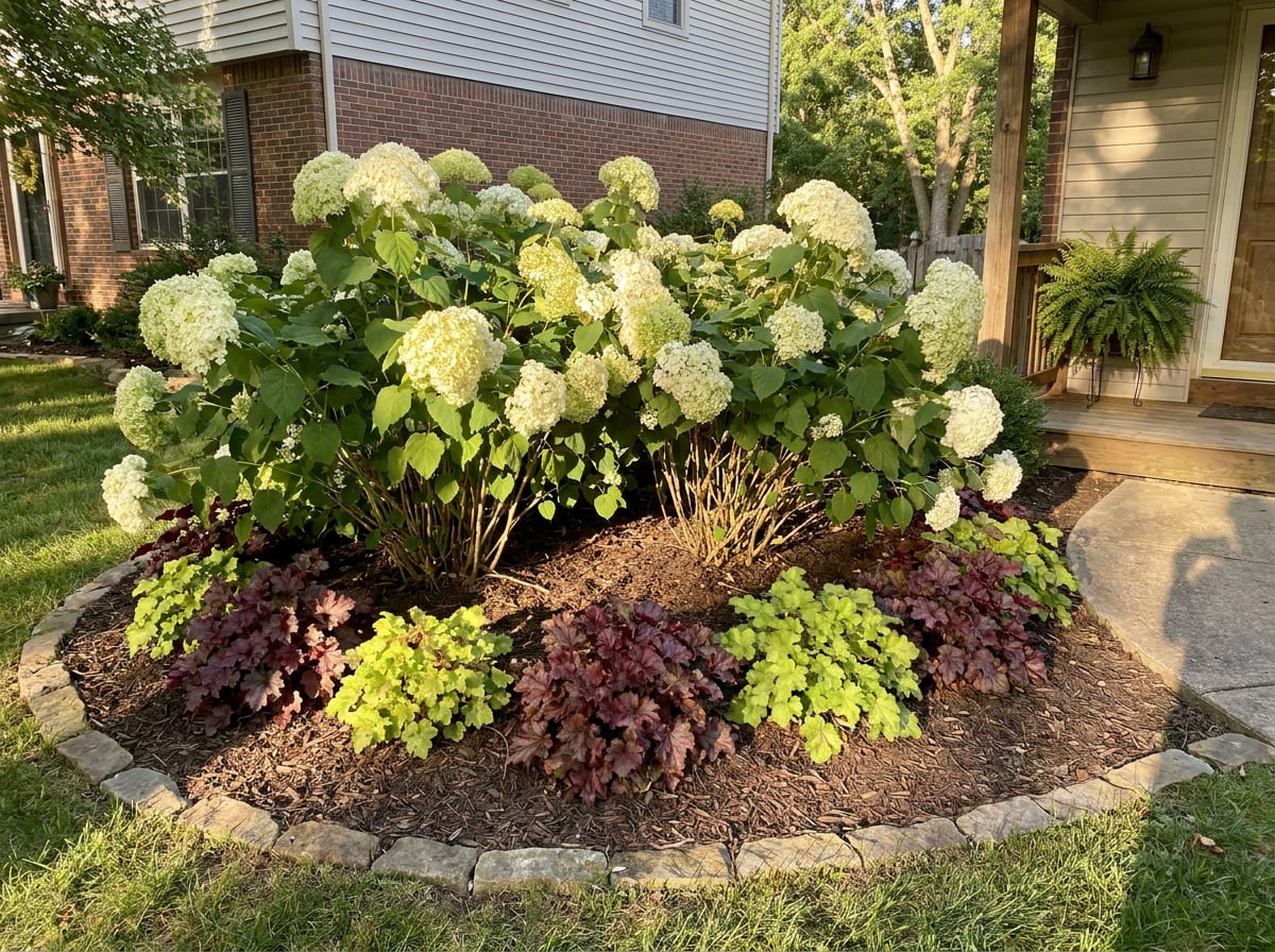 Heuchera + Smooth Hydrangeas