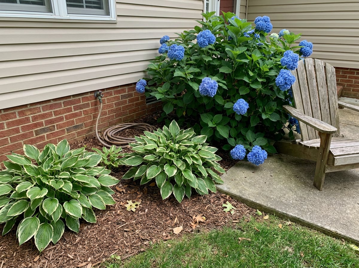Hostas + Bigleaf Hydrangeas