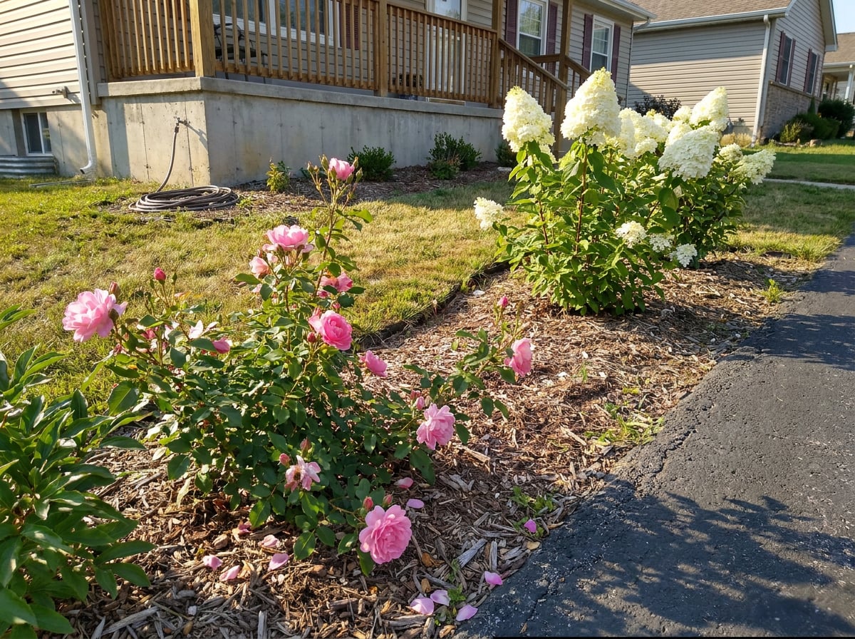 Roses + Panicle Hydrangeas