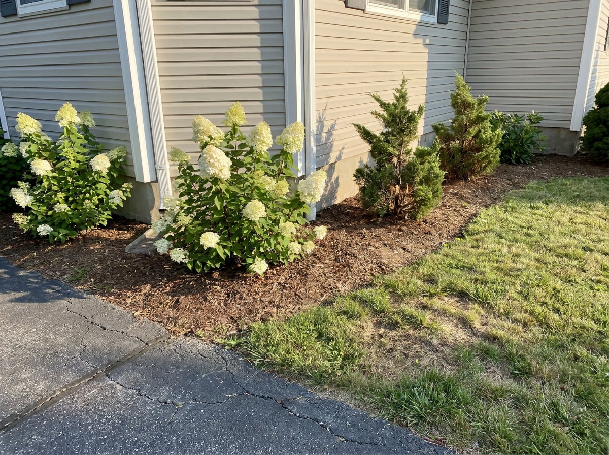 Small Evergreens + Panicle Hydrangeas