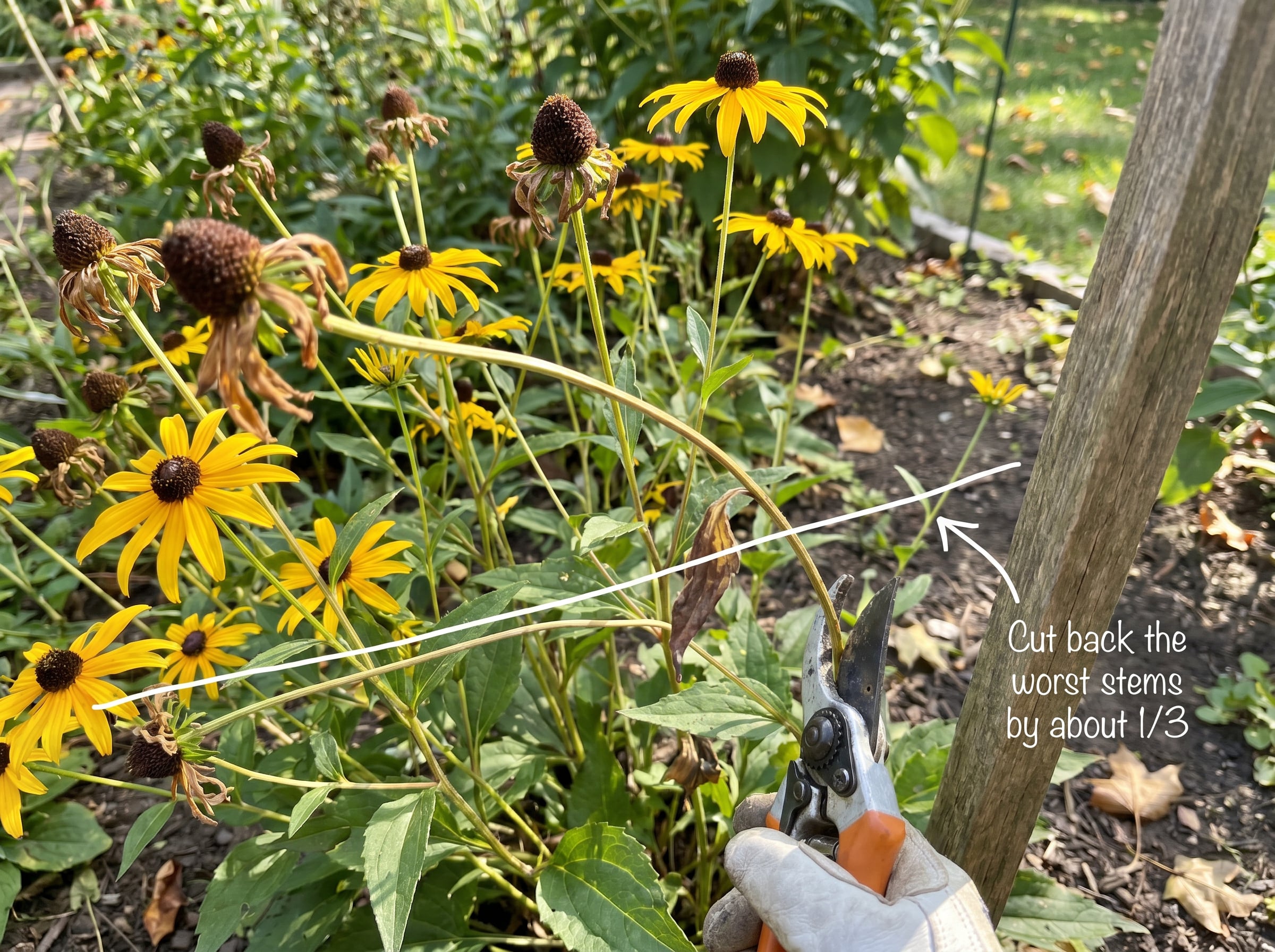 Cutting rudbeckia back (late-summer)