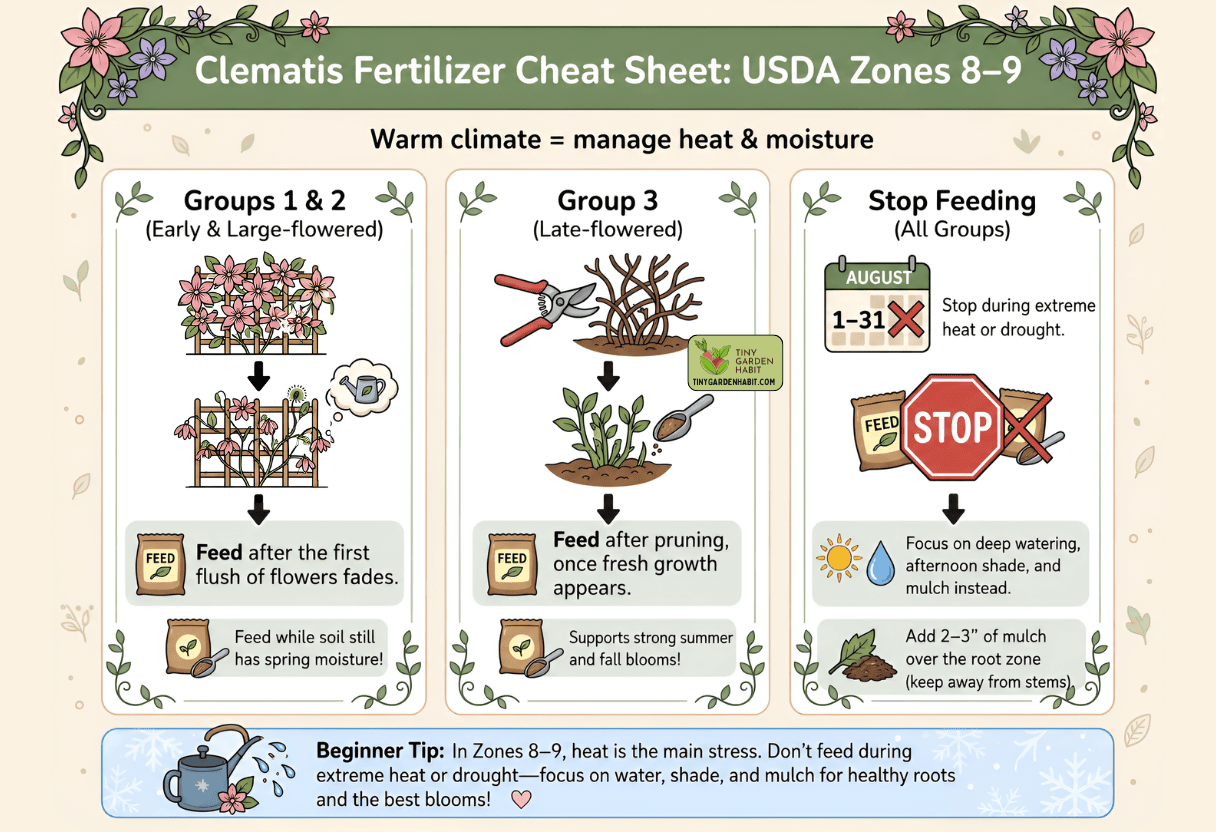 Clematis Fertilizing Guide Zones 8-9