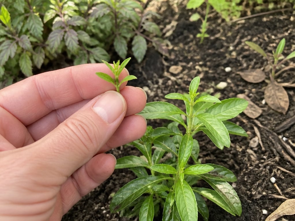Pinching Young Angelonia Growing Tip