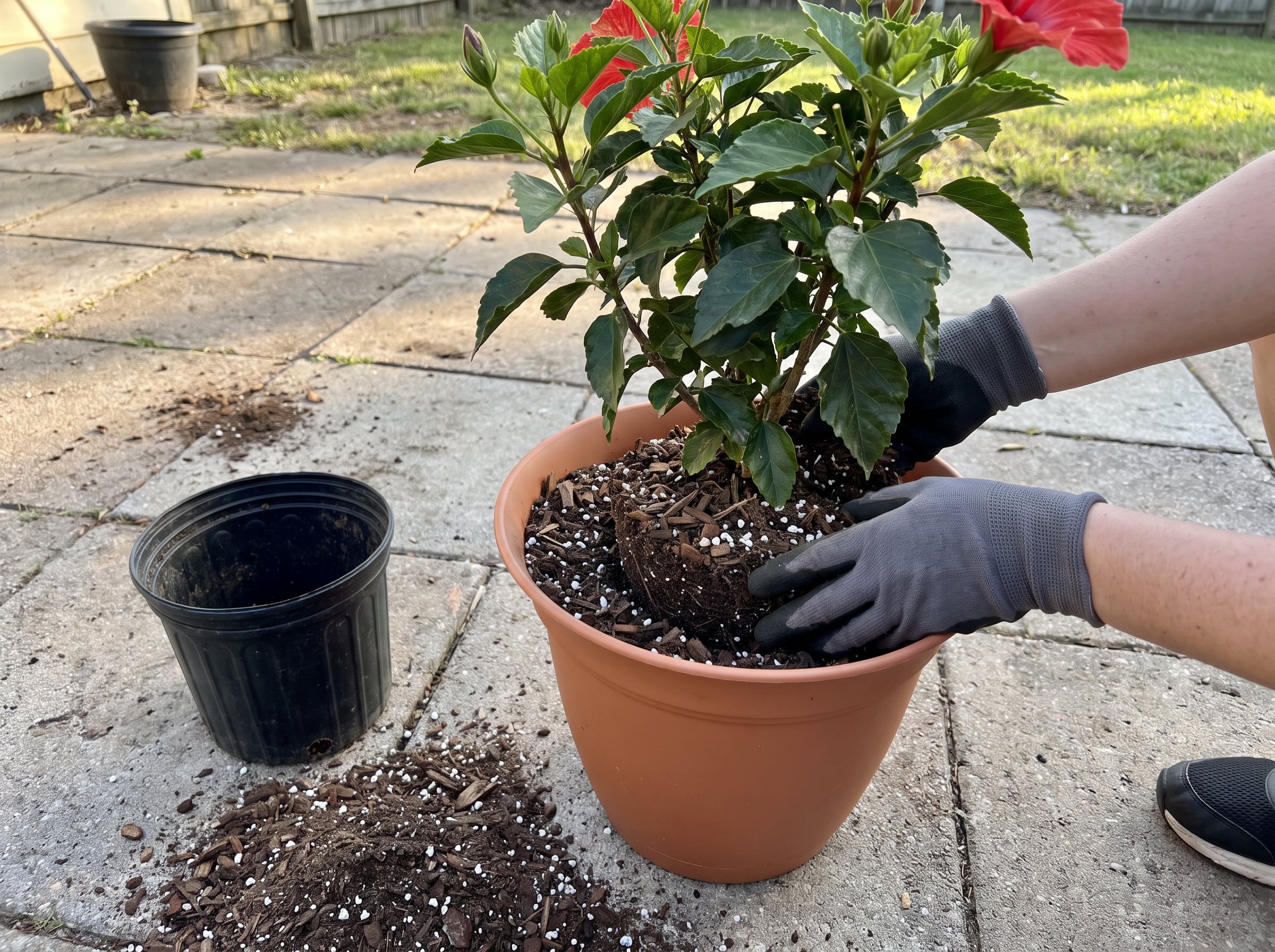 Repotting hibiscus