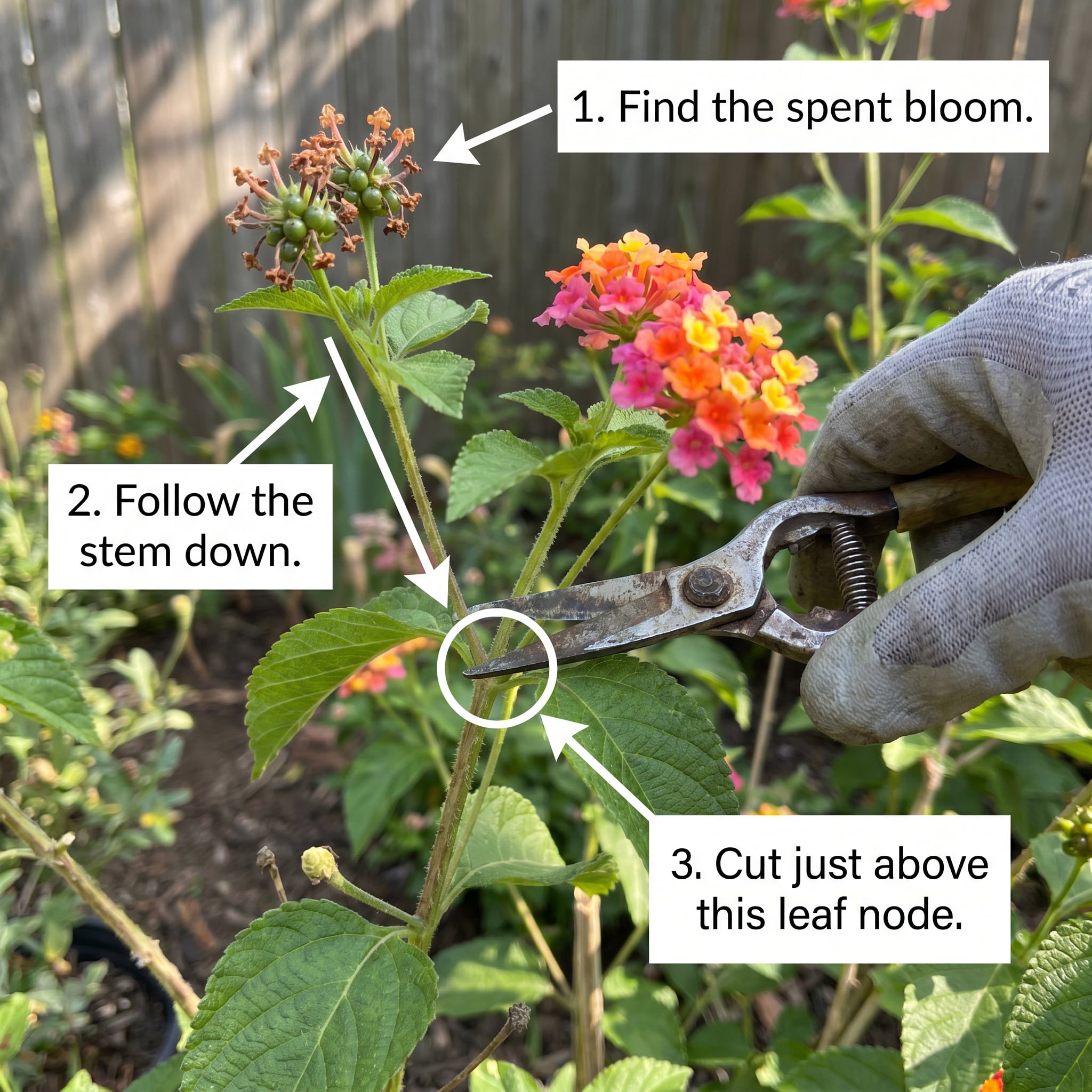 Where to prune lantana